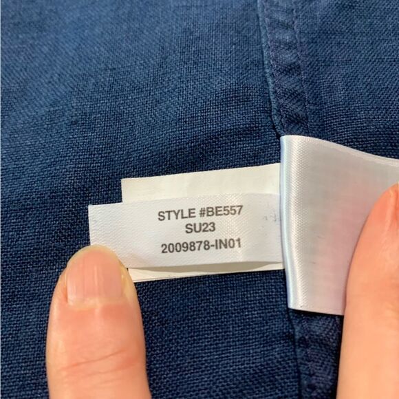 J Crew Shirt M Linen Blue - Picture 11 of 12